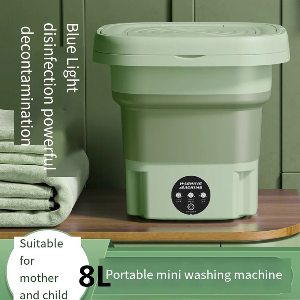 Compact Portable 6L & 8L Folding Washing Machine and Dryer – The Perfect Mini Washer for Travel and Home Convenience