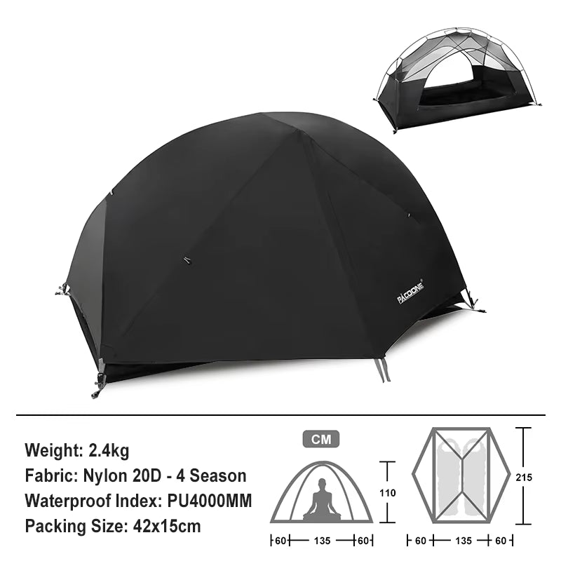 Premium Ultralight 20D Nylon Waterproof Tent for Ultimate Backpacking, Cycling, Hiking, and Beach Adventures