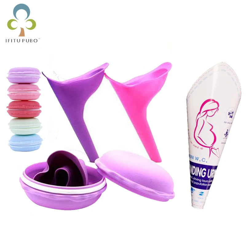 Innovative Portable Female Urinal for Outdoor Adventures - Soft Silicone & Disposable Paper Design