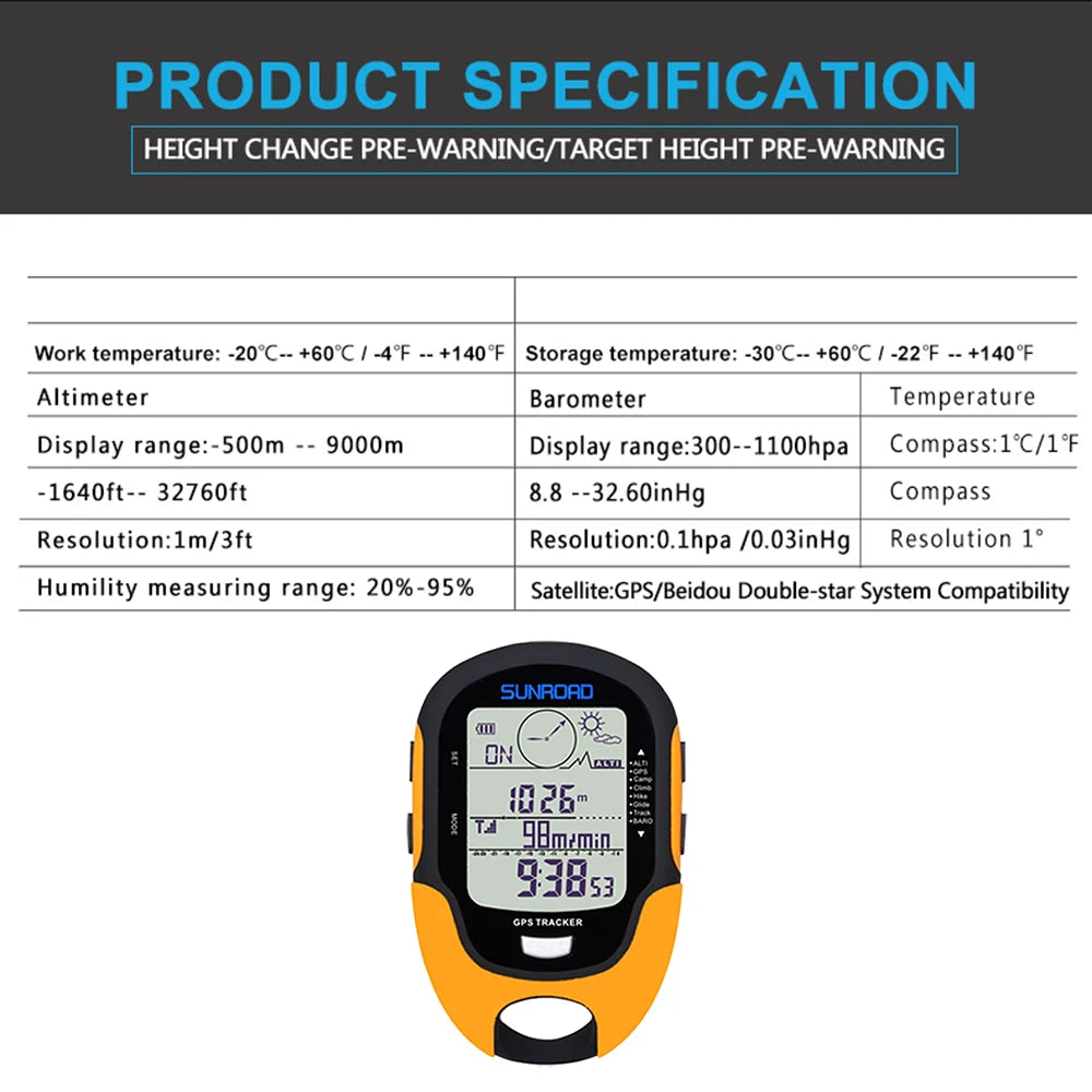 Advanced Portable Handheld GPS Navigation Device with Digital Altimeter, Barometer, and Compass for Outdoor Adventures
