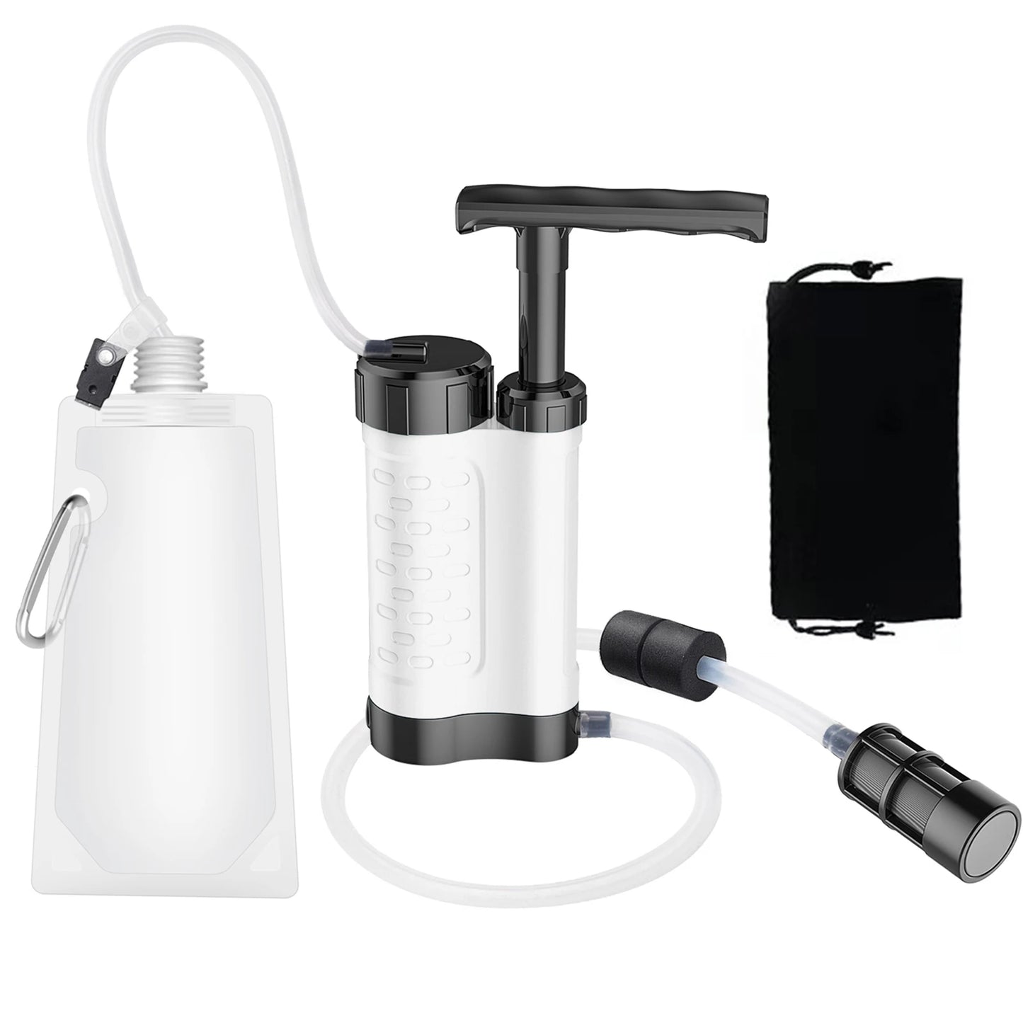 High-Performance 3000L Portable Water Purification Pump - Advanced 0.01 Micron Filtration for Outdoor Adventures and Emergency Preparedness
