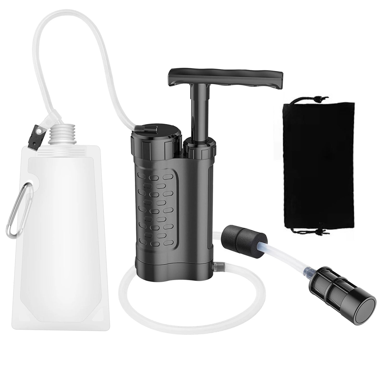High-Performance 3000L Portable Water Purification Pump - Advanced 0.01 Micron Filtration for Outdoor Adventures and Emergency Preparedness