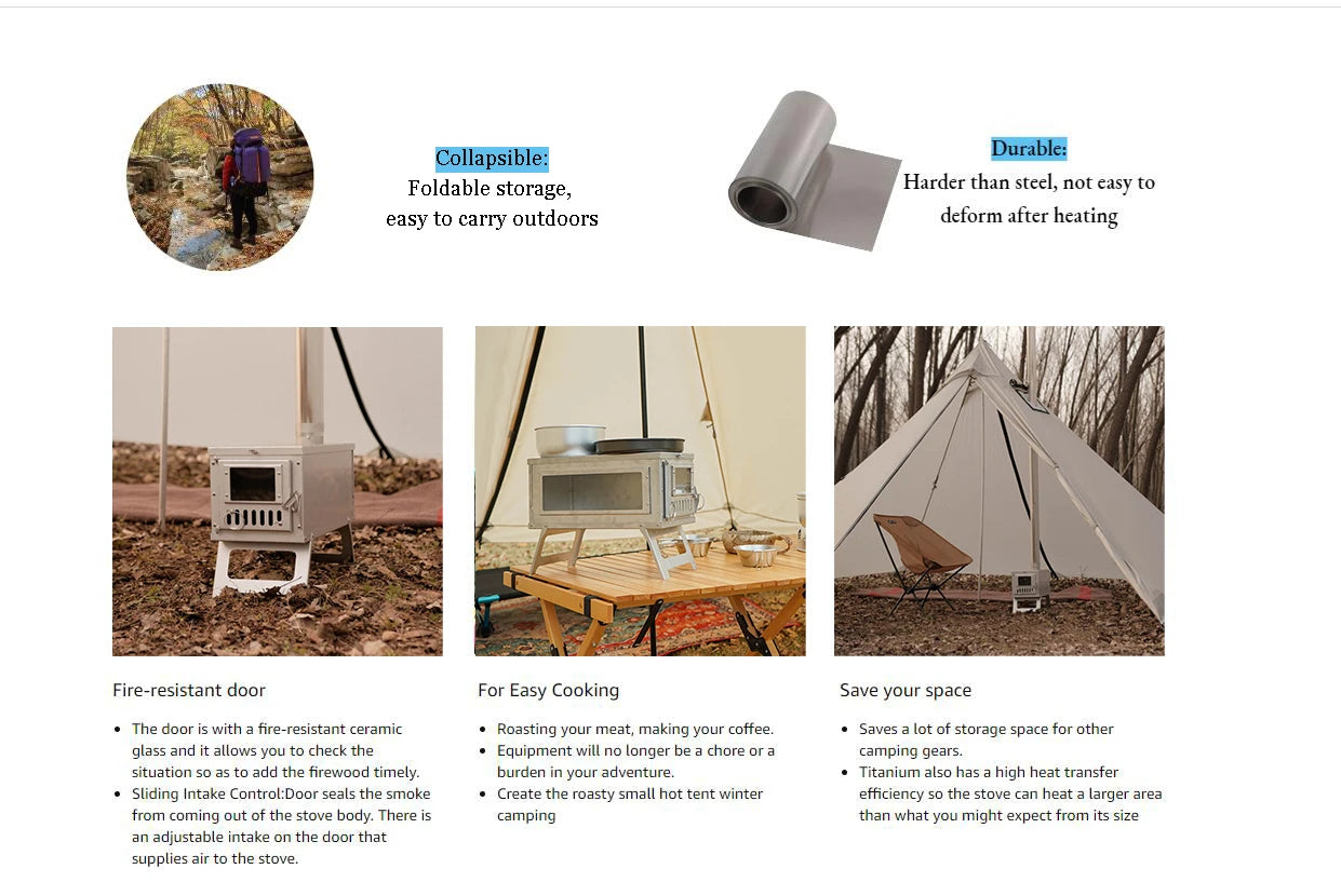 Portable Wood Burning Stove – The Perfect Companion for Outdoor Adventures, Culinary Delights, and Cozy Campfires