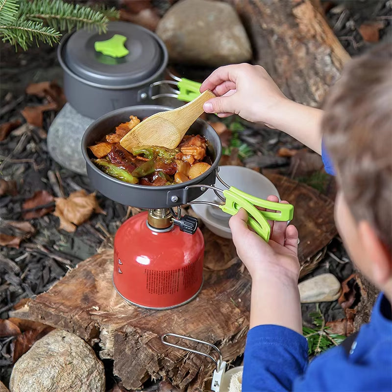 Premium Backpacking Cooking Set: Versatile and Sturdy Outdoor Cookware with Essential Tableware and Storage Solution