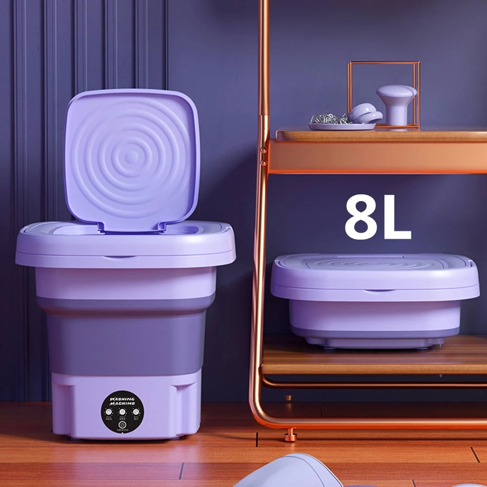 Compact Portable 6L & 8L Folding Washing Machine and Dryer – The Perfect Mini Washer for Travel and Home Convenience