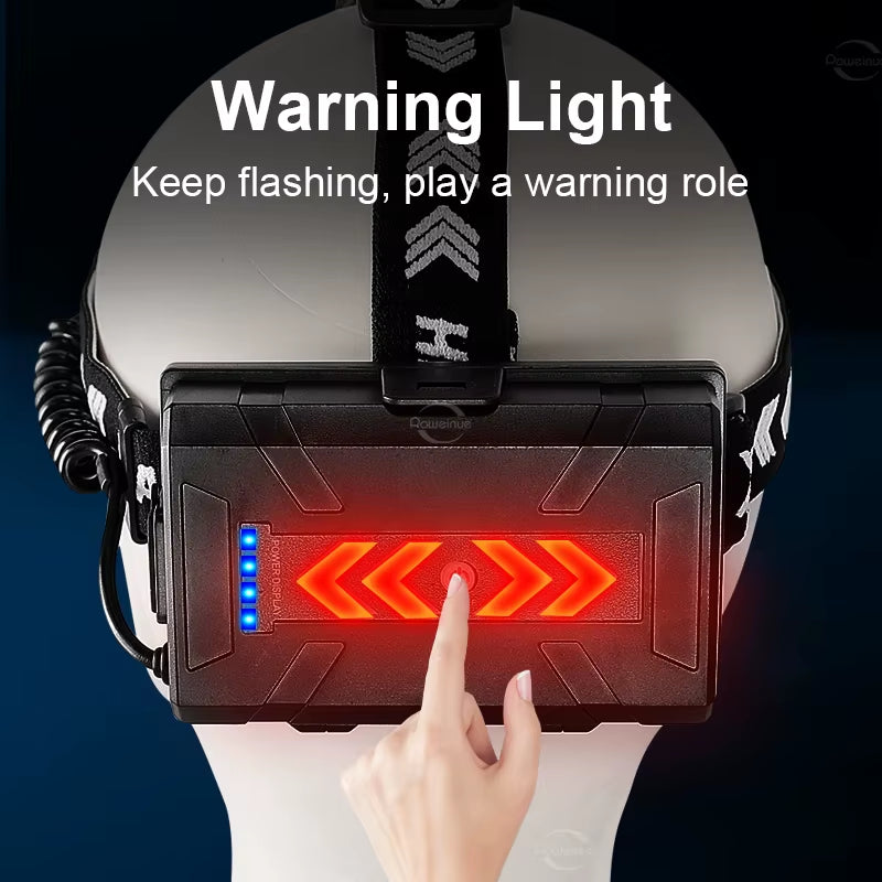 80000LM Ultra Bright Rechargeable XHP360 Headlamp - Perfect for Camping, Fishing, and Outdoor Adventures