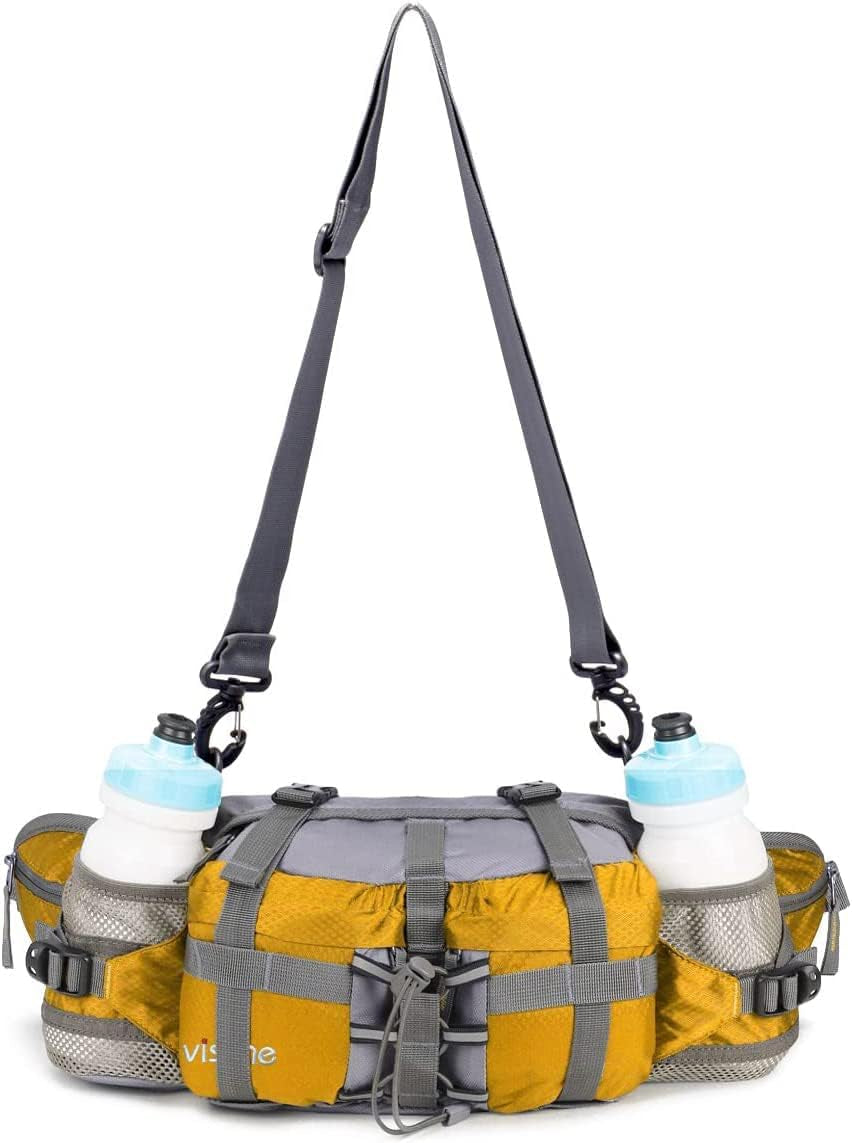 Professional Outdoor Lumbar Pack with Dual Water Bottle Holders for Hiking and Fishing Activities