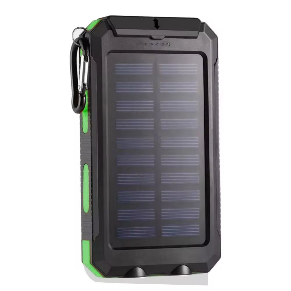 Premium Solar Power Bank Case with Dual USB Ports, SOS Light, Flashlight, and Compass – Your Ultimate Portable Charging Solution for Outdoor Adventures