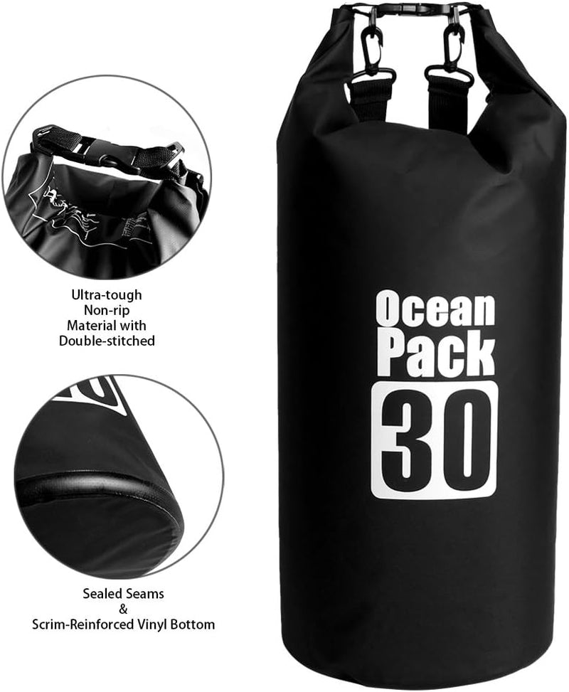 Premium Waterproof Dry Sack - Versatile Floating Bags for Boating, Kayaking, Hiking, and More - Available in Multiple Sizes (2L, 5L, 10L, 20L, 30L)