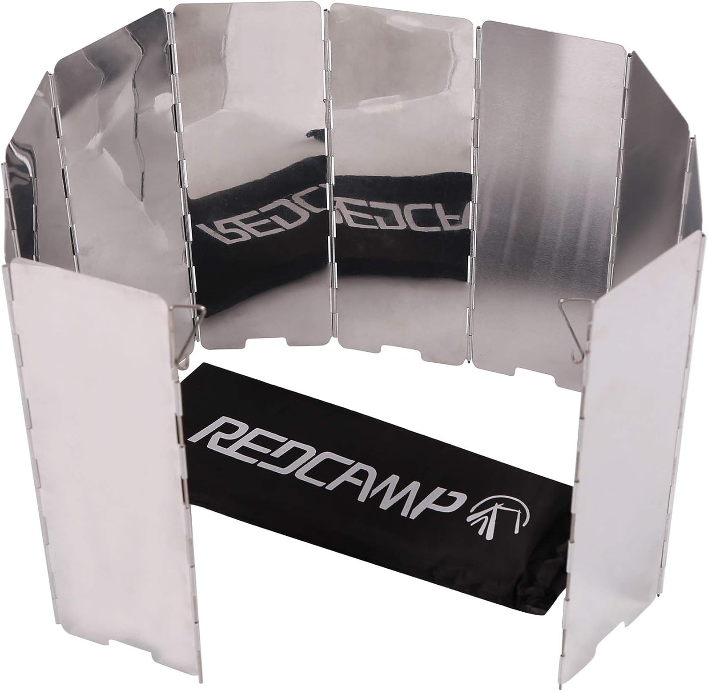 Premium Lightweight Aluminum Folding Outdoor Stove Windscreen - 10-Plate Versatile Camping Shield with Carrying Bag for Butane and Wood Burners
