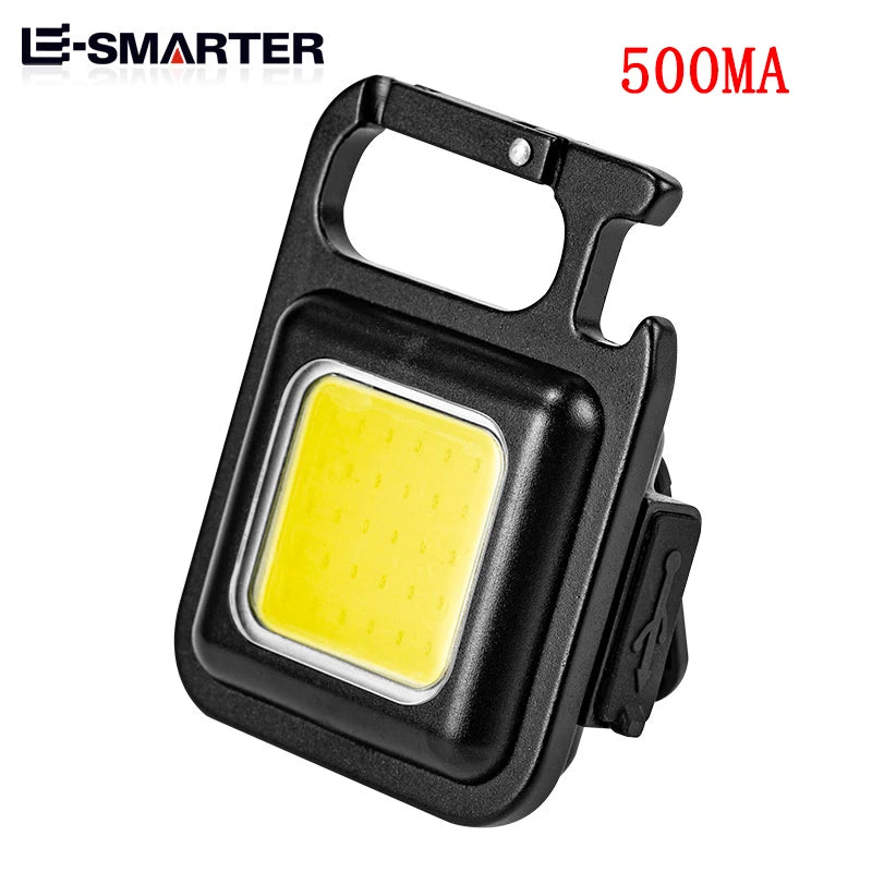 High-Performance Mini COB Flashlight Keychain Lamp - 4 Versatile Lighting Modes, Waterproof EDC Torch for Outdoor Adventures, Emergencies, Camping, and Fishing