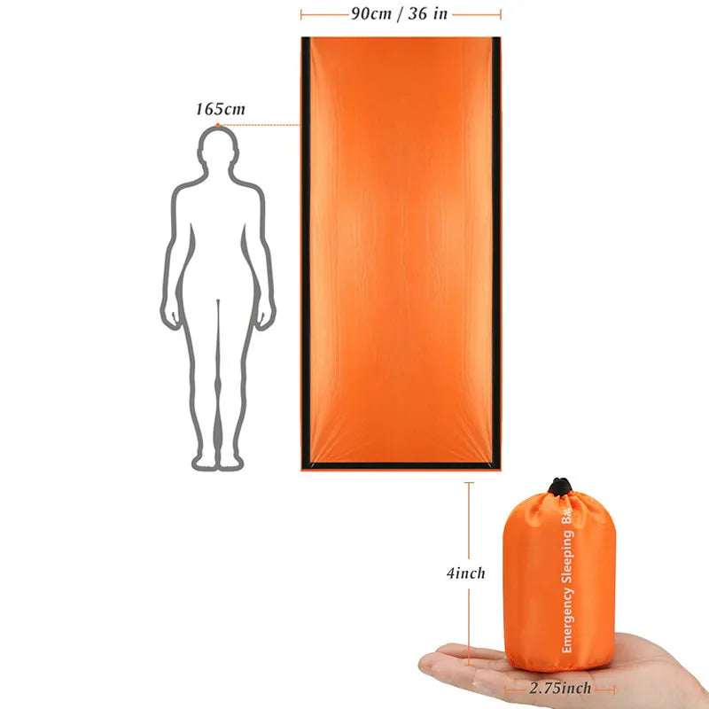 Emergency Thermal Bivy Sleeping Bag - Waterproof Mylar Survival Blanket for Outdoor Adventures and Emergency Preparedness