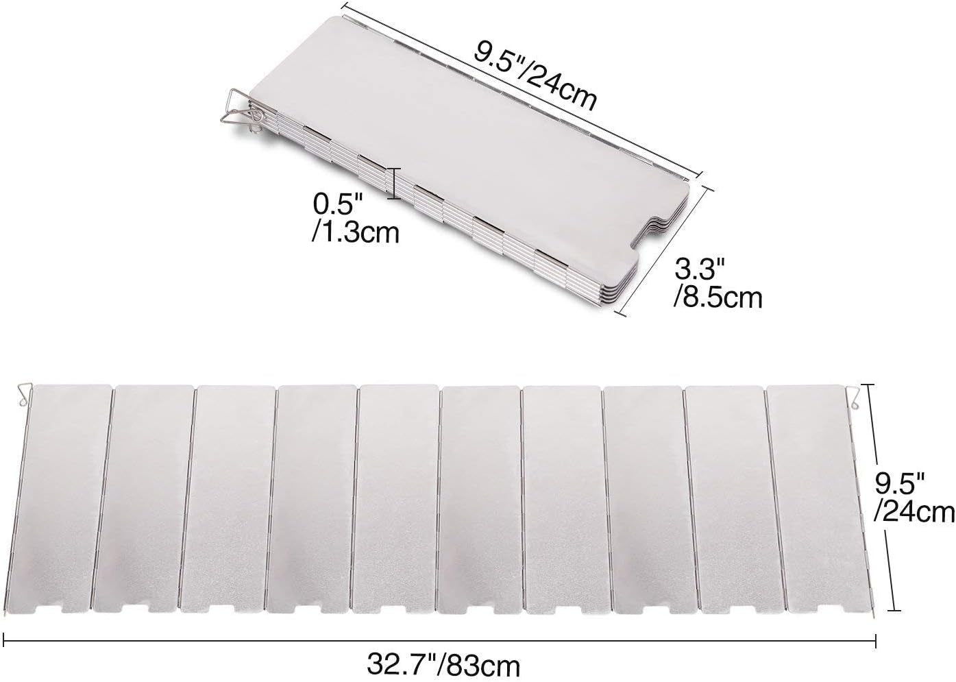 Premium Lightweight Aluminum Folding Outdoor Stove Windscreen - 10-Plate Versatile Camping Shield with Carrying Bag for Butane and Wood Burners