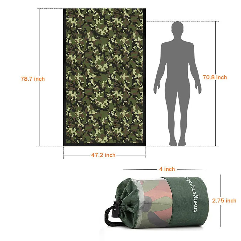 Emergency Thermal Bivy Sleeping Bag - Waterproof Mylar Survival Blanket for Outdoor Adventures and Emergency Preparedness