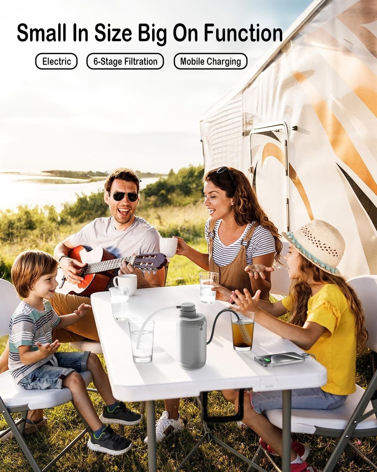 Premium 6-Stage Electric Water Filtration System - Ideal for Outdoor Adventures and Emergency Preparedness
