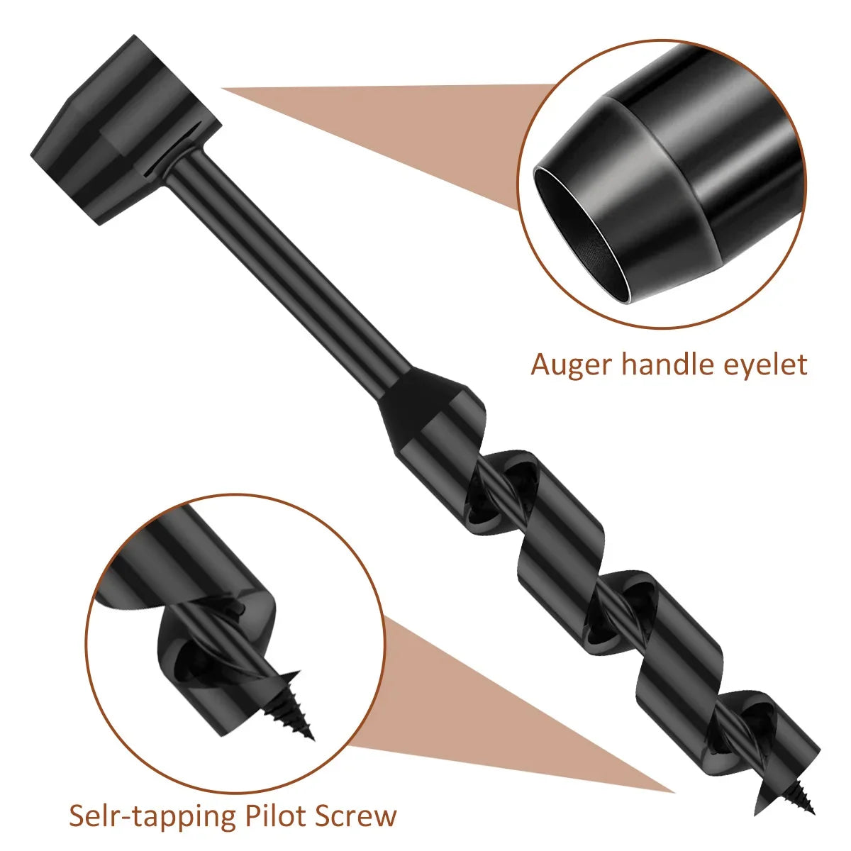 Bushcraft Carbon Steel Portable Hand Drill: The Ultimate Survival Auger and Self-Tapping Wood Punch Tool for Outdoor and DIY Enthusiasts