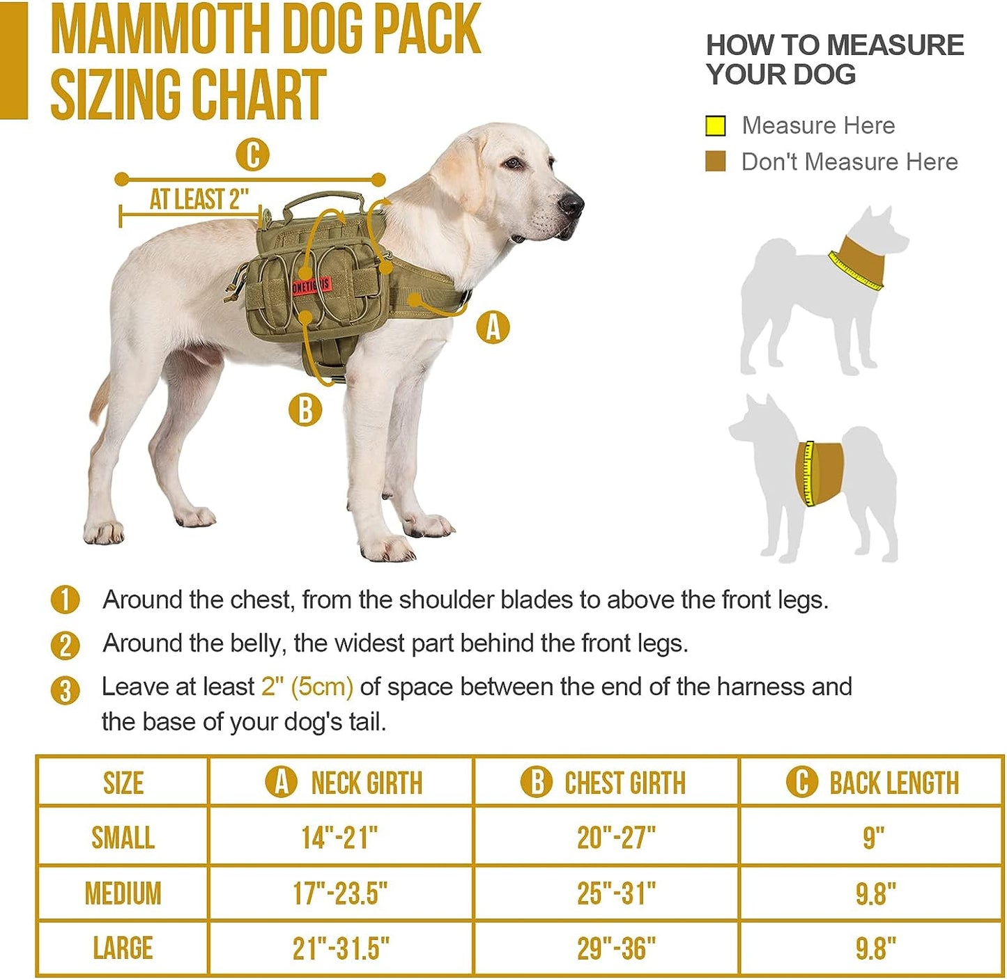 Tactical 1000D Nylon Dog Backpack for Medium and Large Breeds - Versatile Side Pockets for Hiking, Training, and Outdoor Adventures (Brown, Medium)
