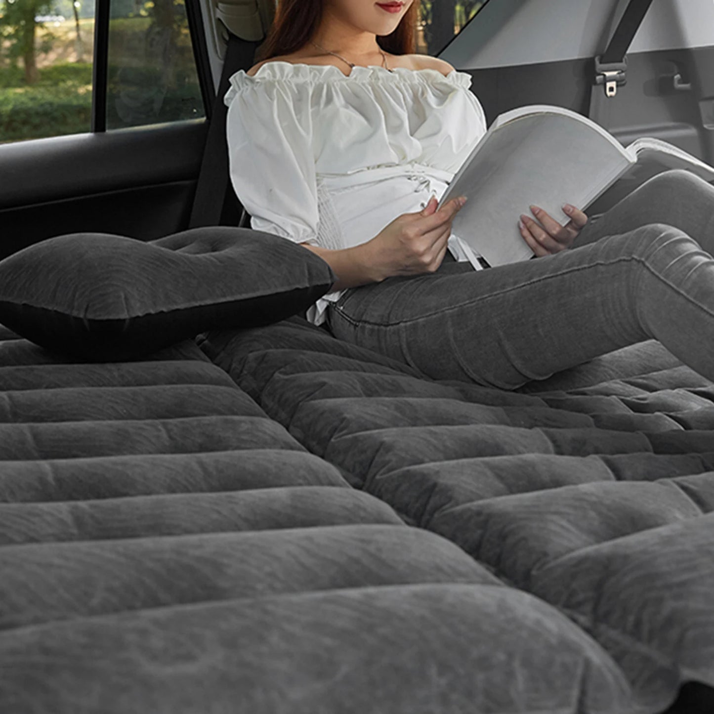Premium Multifunctional Inflatable Travel Mattress with PVC Flocking for Ultimate Comfort in Cars, SUVs, Homes, and Outdoor Excursions