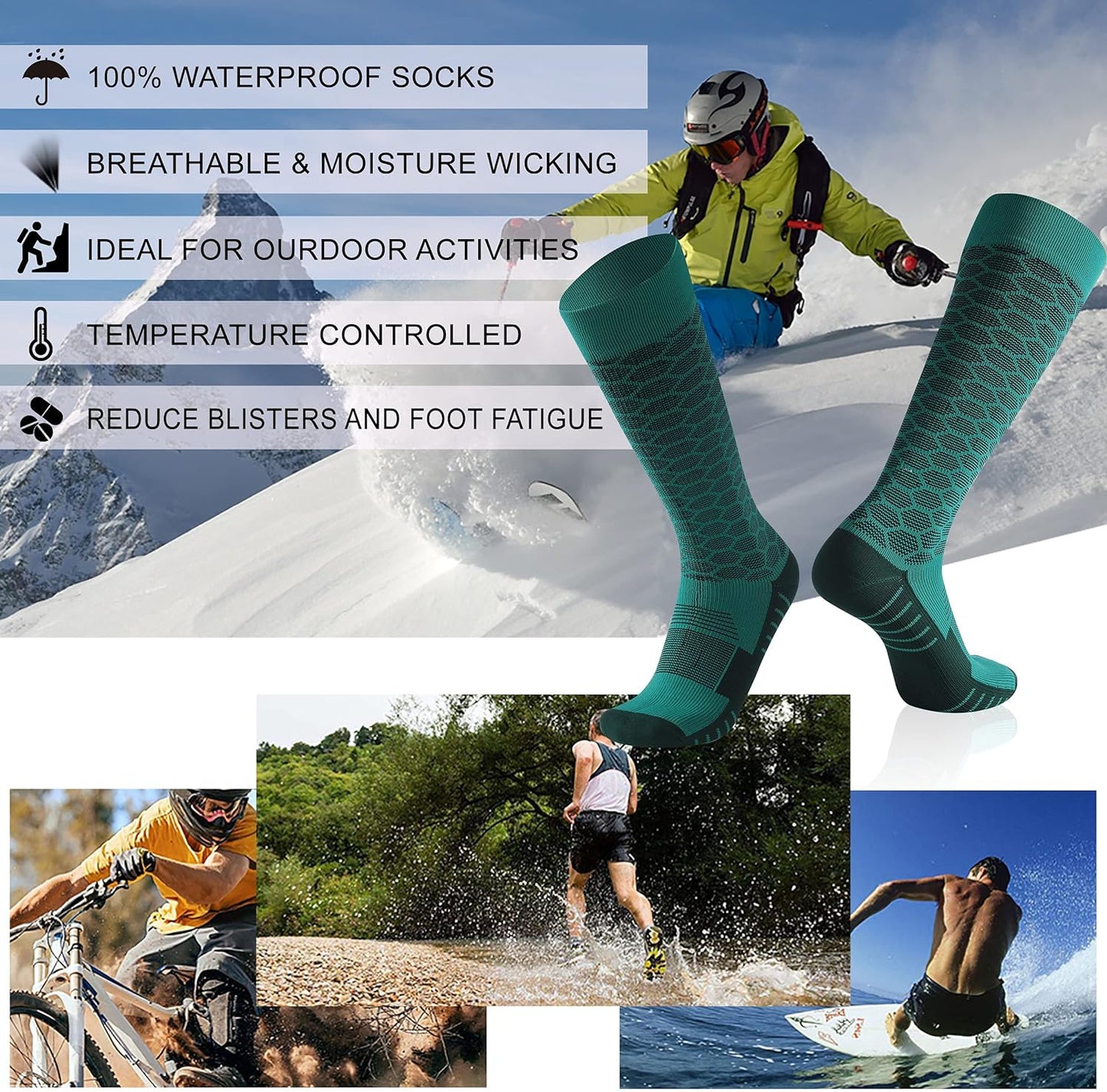 Elevate Your Outdoor Experience with Premium Waterproof and Breathable Knee-High Socks for Kayaking, Hunting, and Fishing
