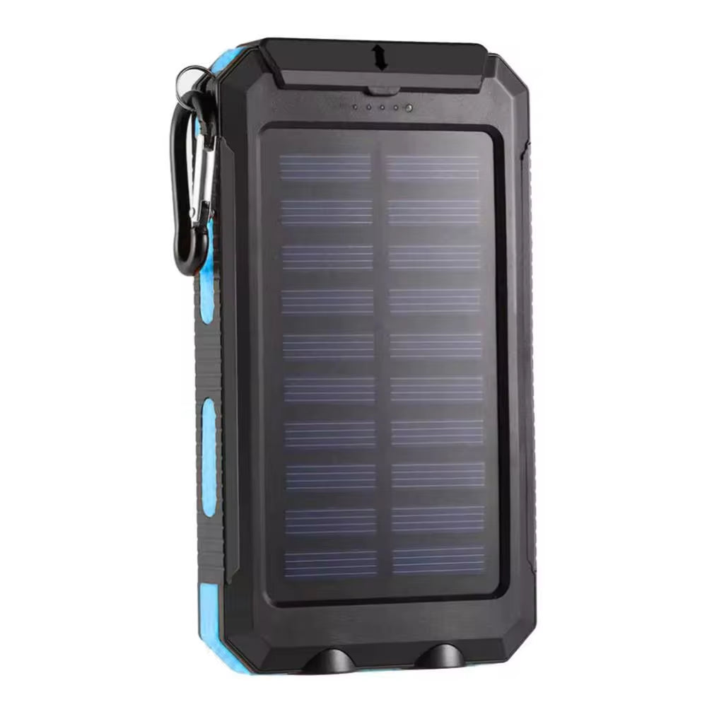 Premium Solar Power Bank Case with Dual USB Ports, SOS Light, Flashlight, and Compass – Your Ultimate Portable Charging Solution for Outdoor Adventures