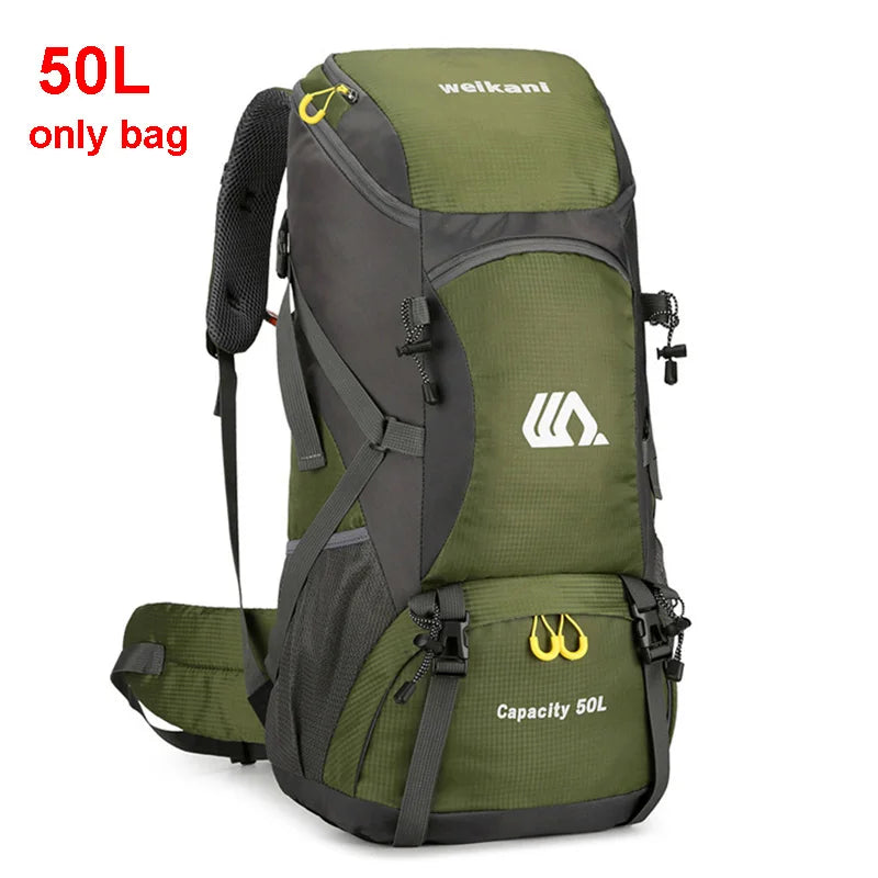 50L Waterproof Travel Backpack for Men and Women - Versatile Rucksack for Hiking, Camping, and Outdoor Adventures