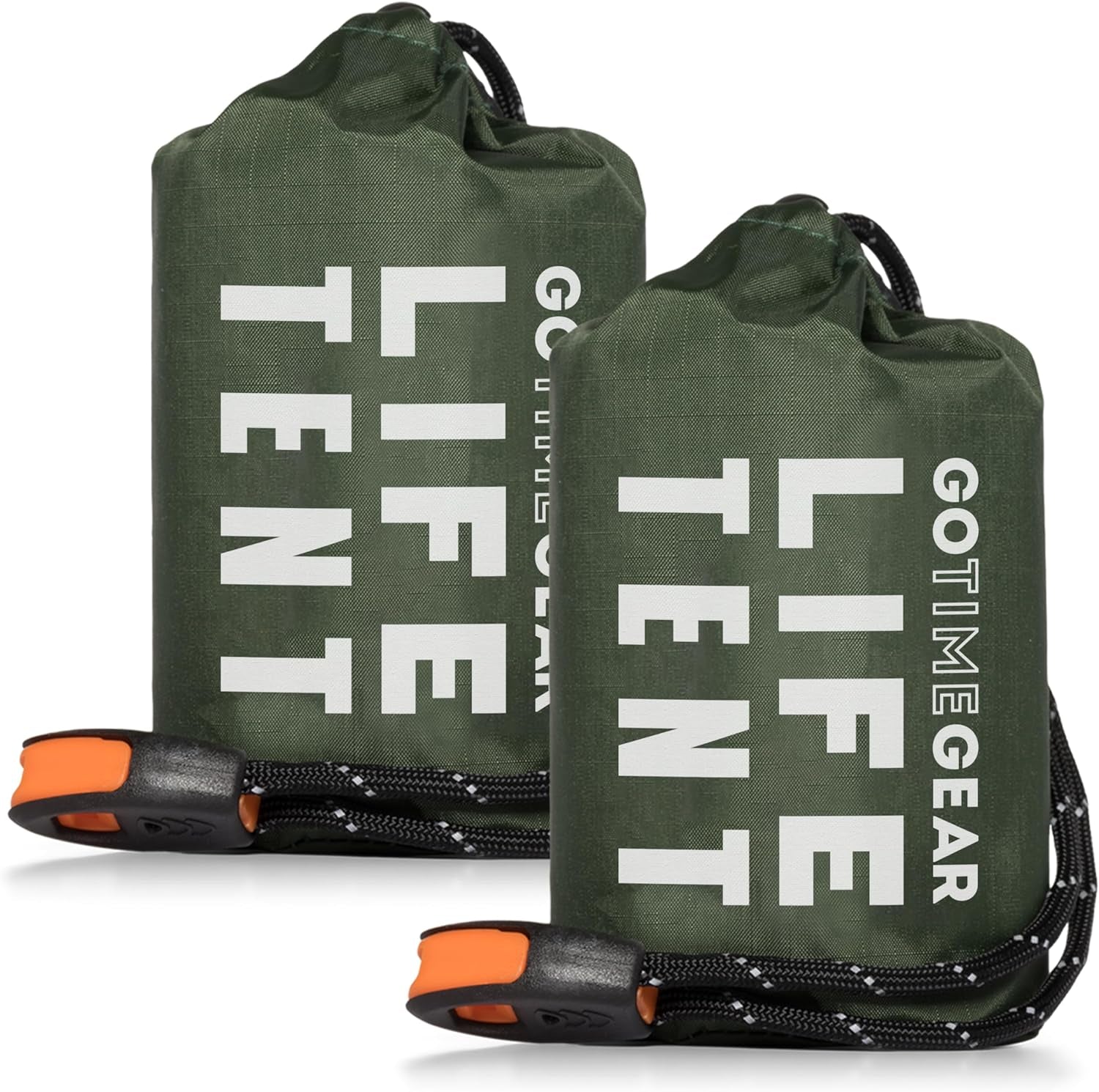 Mylar Emergency Shelter Tube Tent for Two with Paracord - Ultimate All-Weather Survival Solution for Camping and Hiking, Complete with Emergency Whistle