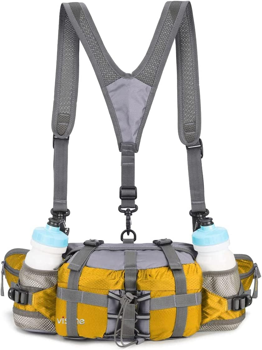 Professional Outdoor Lumbar Pack with Dual Water Bottle Holders for Hiking and Fishing Activities