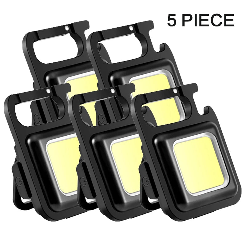 High-Performance Mini COB Flashlight Keychain Lamp - 4 Versatile Lighting Modes, Waterproof EDC Torch for Outdoor Adventures, Emergencies, Camping, and Fishing
