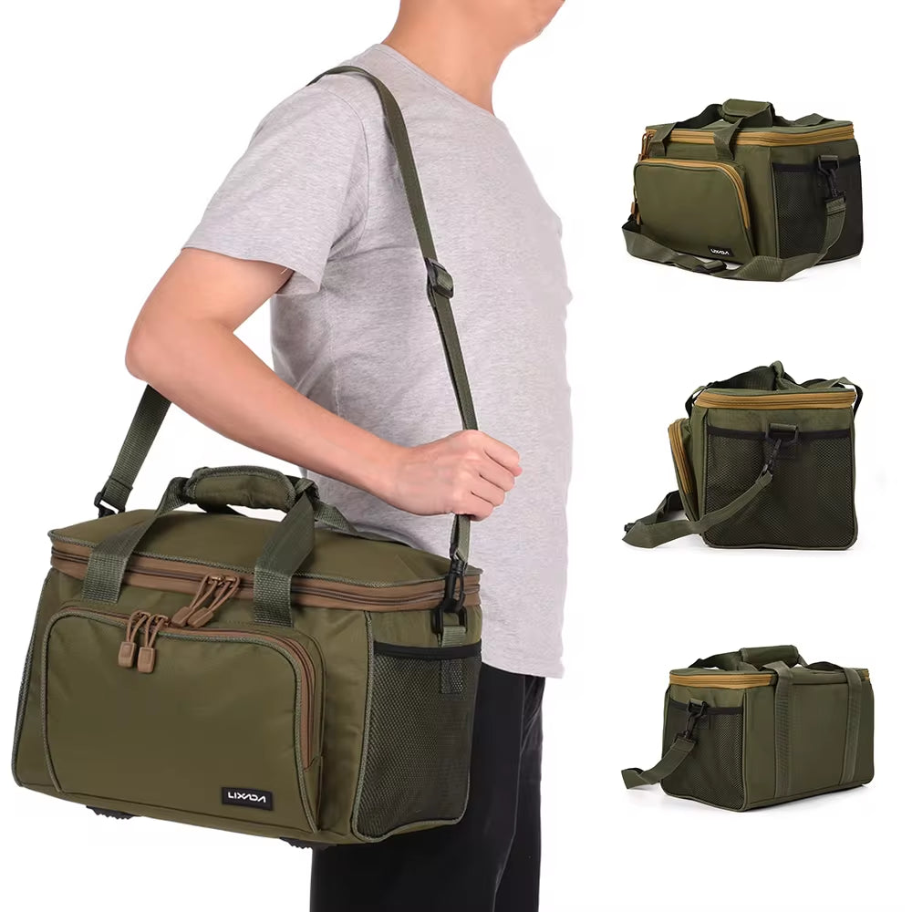 Premium Waterproof Two-Layer Fishing Tackle Storage Bag - Versatile Shoulder Pack for Outdoor Adventures