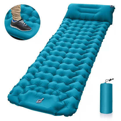 Ultralight Inflatable Camping Sleeping Pad with Integrated Pillows - The Ultimate Portable Travel Mat for Hiking and Trekking Adventures