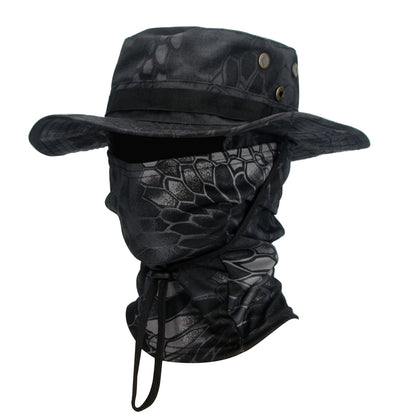 Camouflage Boonie Cap & Balaclava Set - Premium Foldable Wide Brim Hat for Ultimate Outdoor Sun Protection