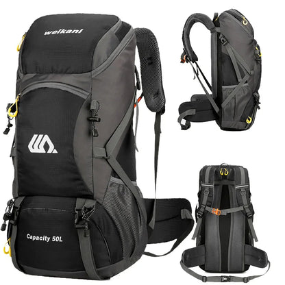 50L Waterproof Travel Backpack for Men and Women - Versatile Rucksack for Hiking, Camping, and Outdoor Adventures