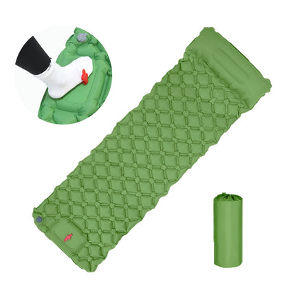 Ultralight Inflatable Camping Sleeping Pad with Integrated Pillows - The Ultimate Portable Travel Mat for Hiking and Trekking Adventures