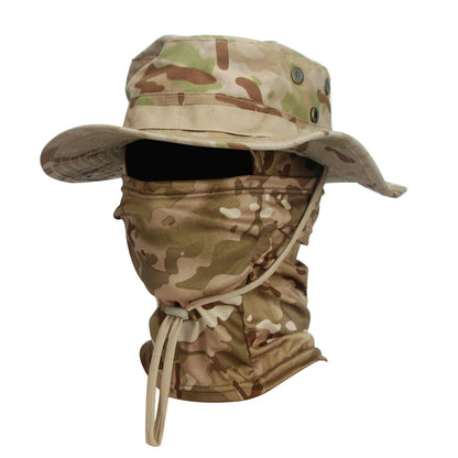 Camouflage Boonie Cap & Balaclava Set - Premium Foldable Wide Brim Hat for Ultimate Outdoor Sun Protection