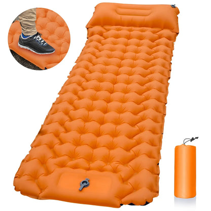 Ultralight Inflatable Camping Sleeping Pad with Integrated Pillows - The Ultimate Portable Travel Mat for Hiking and Trekking Adventures