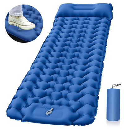 Ultralight Inflatable Camping Sleeping Pad with Integrated Pillows - The Ultimate Portable Travel Mat for Hiking and Trekking Adventures